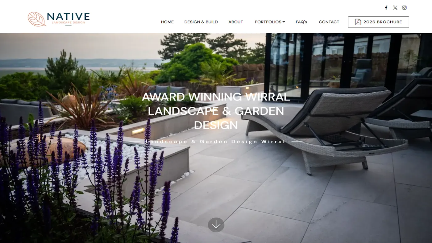 Native Landscape Design website design project
