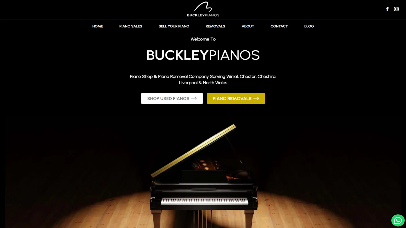 Buckley Pianos website design project