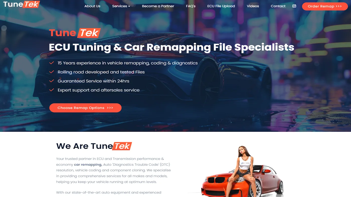 TuneTek website design project